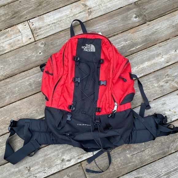 Vintage 90s The North face Tripper Hiking Backpack Red - Picture 8 of 16